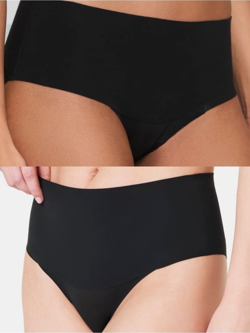 SPANX Supima Cotton Brief & Tanga Underwear Pair Black L Large